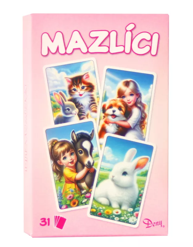 Karty Černý Petr zvířecí mazlíci růžový RAPPA