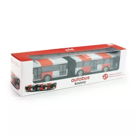 Kovový kloubový autobus PID Praha červený 18 cm RAPPA