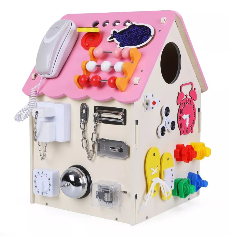2Kids Toys Activity board Domeček růžový RAPPA