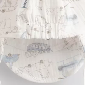 Dětská letní mušelínová čepička s kšiltem New Baby My Cars Modrá