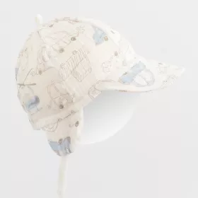 Dětská letní mušelínová čepička s kšiltem New Baby My Cars Modrá