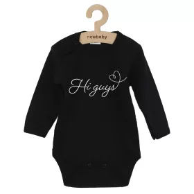 Dětské body s potiskem New Baby Hi guys Černá