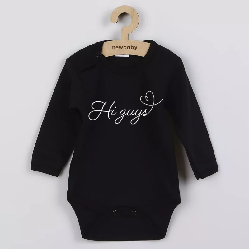 Dětské body s potiskem New Baby Hi guys Černá