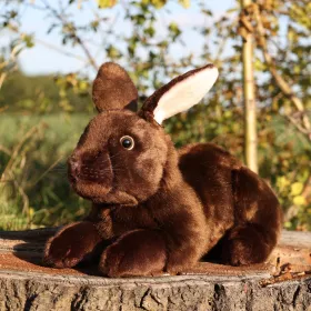 Plyšový králík hnědý ležící 36 cm ECO-FRIENDLY RAPPA