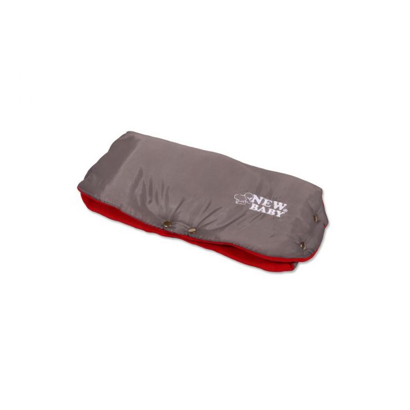 Rukávník na kočárek Classic Fleece grey/red NEW BABY