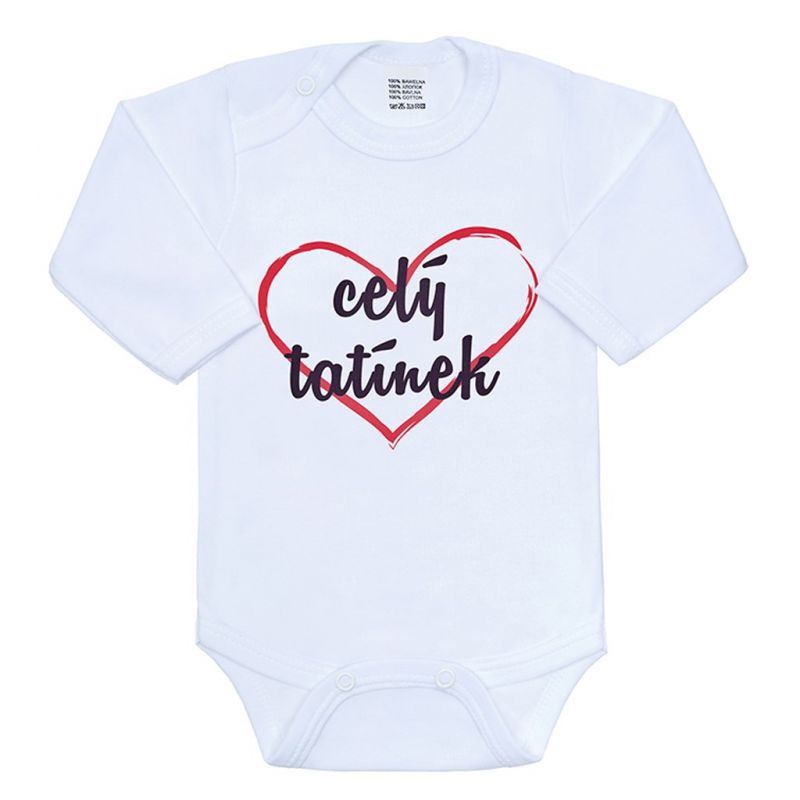 Body s potiskem New Baby celý tatínek Červená
