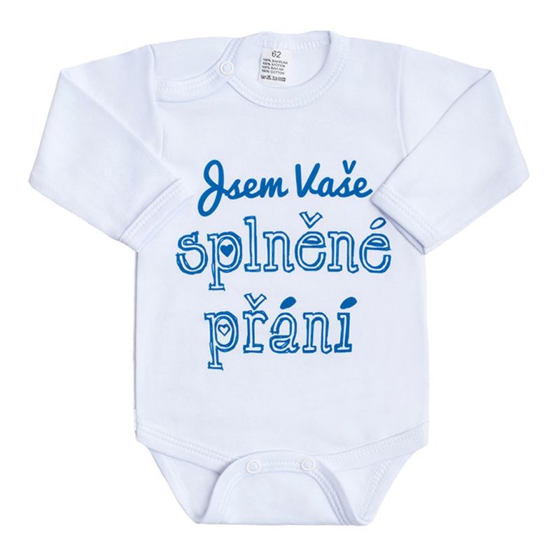 Body s potiskem New Baby Jsem Vaše splněné přání Modrá