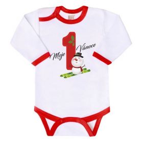 Body s potiskem New Baby Moje první Vánoce Dle obrázku | 56 (0-3m), 62 (3-6m), 68 (4-6m), 74 (6-9m), 80 (9-12m), 86 (12-18m)