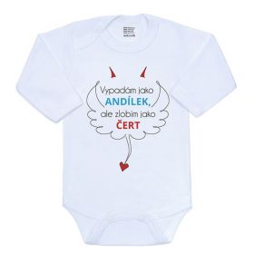 Body s potiskem New Baby Vypadám jako ANDÍLEK, ale zlobím jako ČERT | 50, 56 (0-3m)