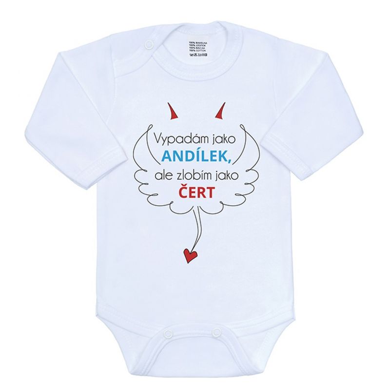 Body s potiskem New Baby Vypadám jako ANDÍLEK, ale zlobím jako ČERT
