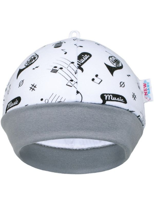 Kojenecká bavlněná čepička New Baby Music Bílá