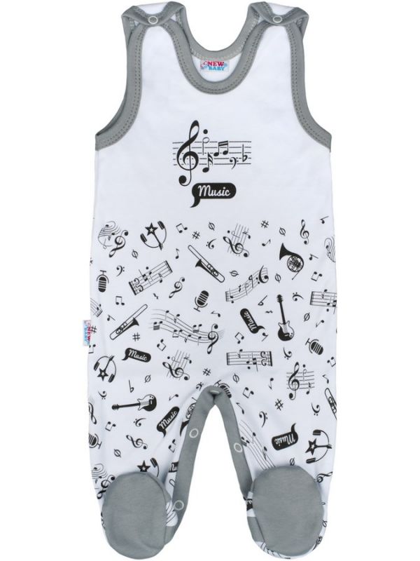 Kojenecké bavlněné dupačky New Baby Music Bílá