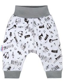 Kojenecké bavlněné polodupačky New Baby Music Bílá
