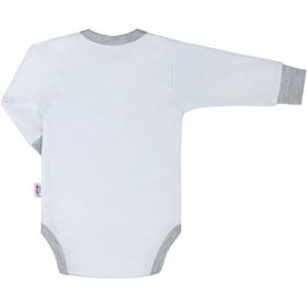 Luxusní kojenecké body s dlouhým rukávem New Baby Honey Bear s 3D aplikací Bílá