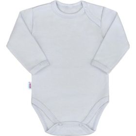 Kojenecké body s dlouhým rukávem New Baby Pastel šedé Šedá | 80 (9-12m)