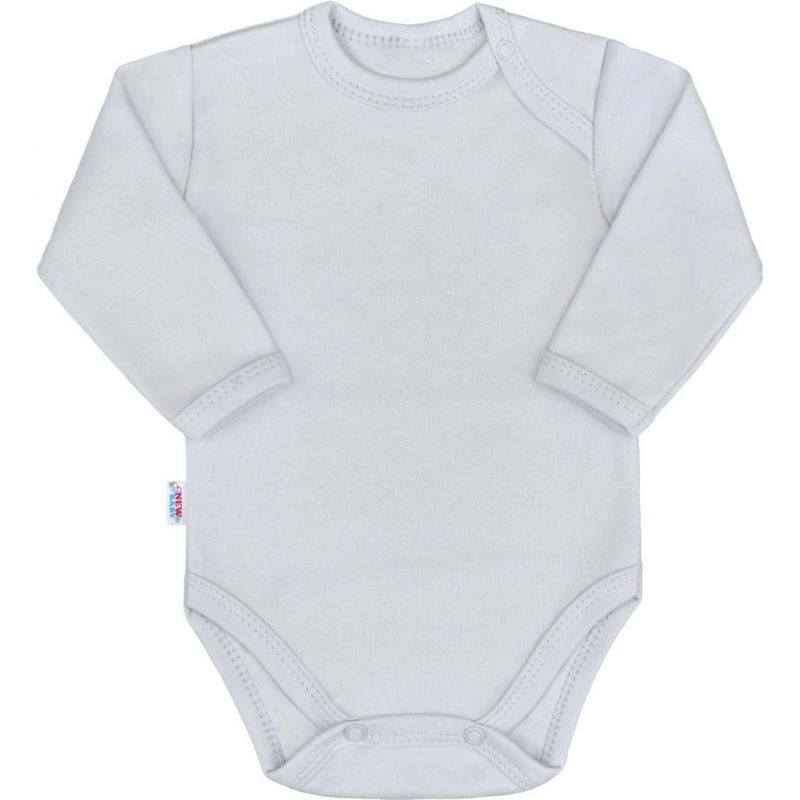 Kojenecké body s dlouhým rukávem New Baby Pastel šedé Šedá