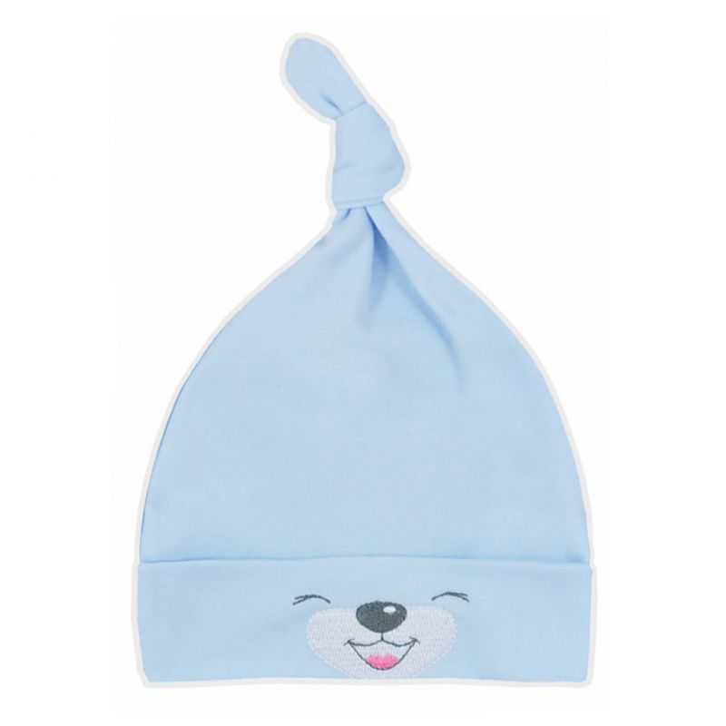 Bavlněná kojenecká čepička Bobas Fashion Lucky modrá