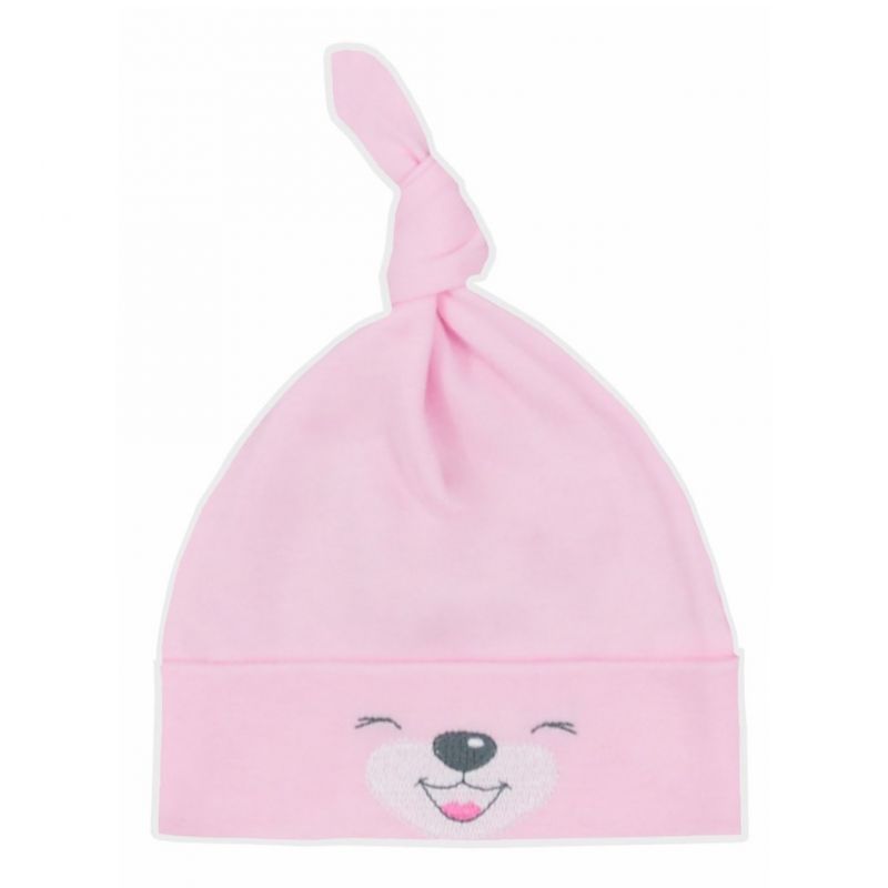Bavlněná kojenecká čepička Bobas Fashion Lucky růžová