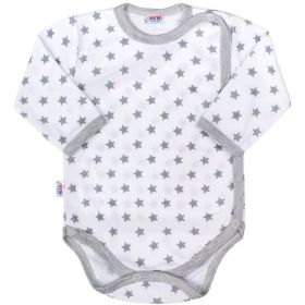 Kojenecké celorozepínací body New Baby Classic II šedé s hvězdičkami Šedá | 50, 68 (4-6m), 74 (6-9m)