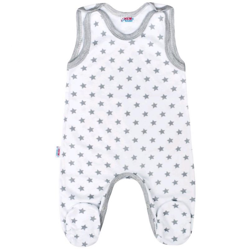 Kojenecké dupačky New Baby Classic II šedé s hvězdičkami Šedá
