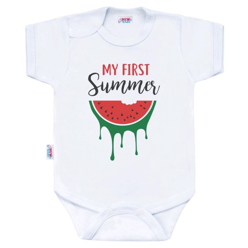 Body s potiskem New Baby My first Summer Červená
