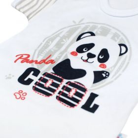 Kojenecké body s krátkým rukávem New Baby Panda Šedá