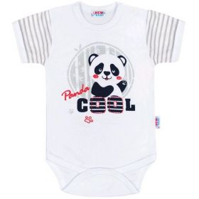 Kojenecké body s krátkým rukávem New Baby Panda Šedá