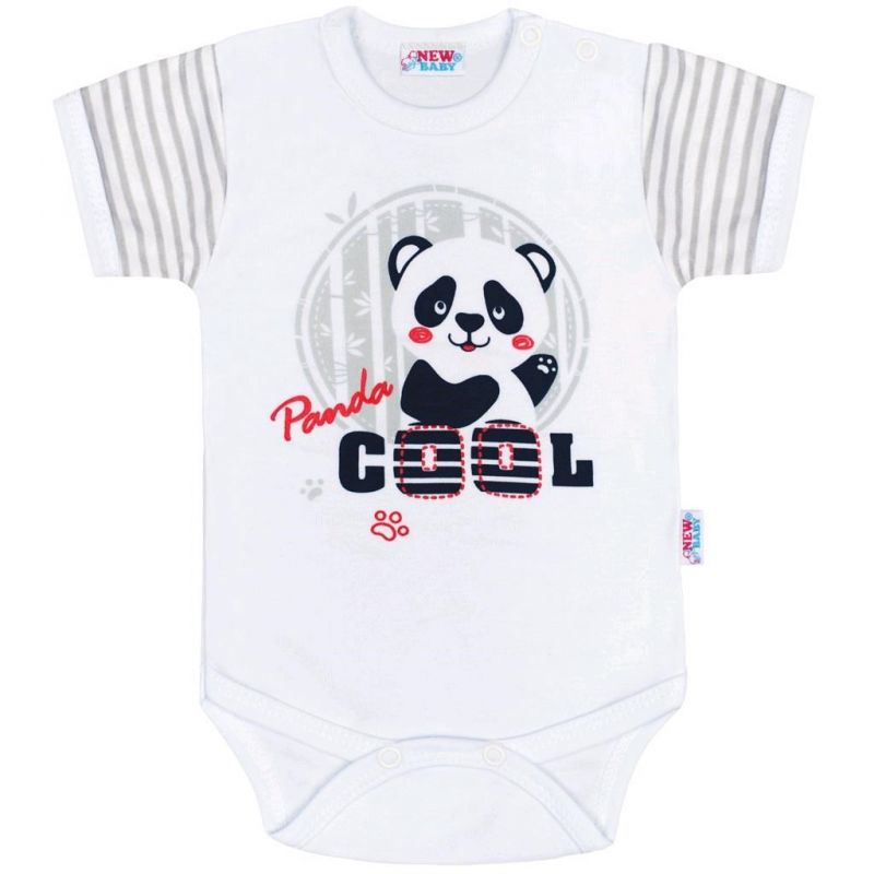 Kojenecké body s krátkým rukávem New Baby Panda Šedá