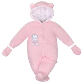 Zimní kombinézka New Baby Nice Bear růžová | 68 (4-6m), 74 (6-9m)