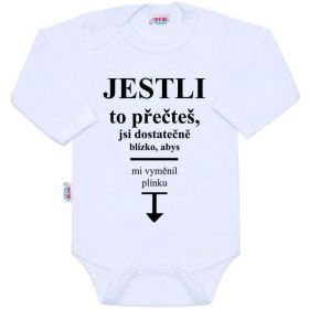 Body s potiskem New Baby ..vyměnit plínku.. Bílá | 68 (4-6m)