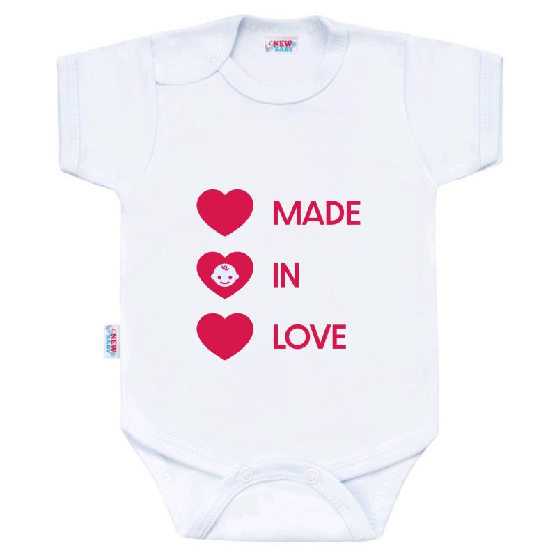 Body s potiskem New Baby MADE IN LOVE Dle obrázku