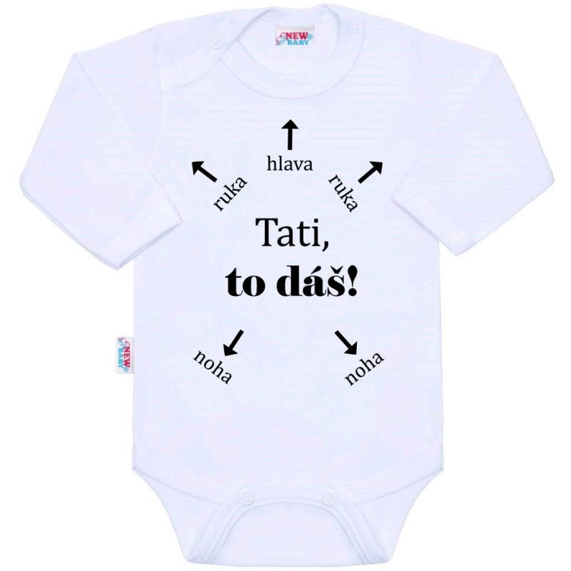 Body s potiskem New Baby Tati, to dáš! Bílá
