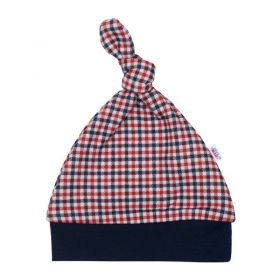 Kojenecká bavlněná čepička New Baby Checkered Modrá | 62 (3-6m), 68 (4-6m), 74 (6-9m), 80 (9-12m), 86 (12-18m)