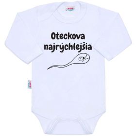 Body s potiskem New Baby Oteckova najrýchlejšia Bílá | 50, 68 (4-6m), 74 (6-9m), 86 (12-18m)