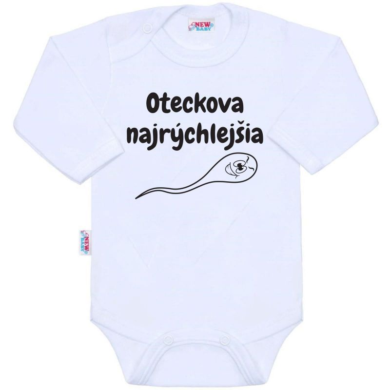 Body s potiskem New Baby Oteckova najrýchlejšia Bílá