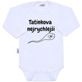 Body s potiskem New Baby Tatínkova nejrychlejší Bílá | 62 (3-6m), 74 (6-9m), 80 (9-12m), 86 (12-18m)