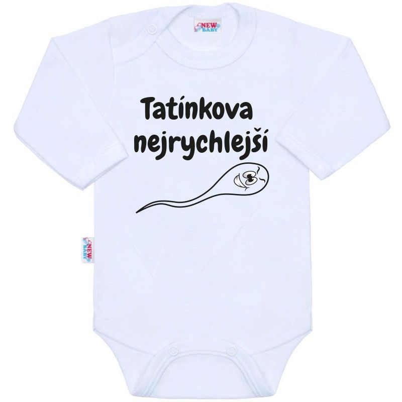 Body s potiskem New Baby Tatínkova nejrychlejší Bílá
