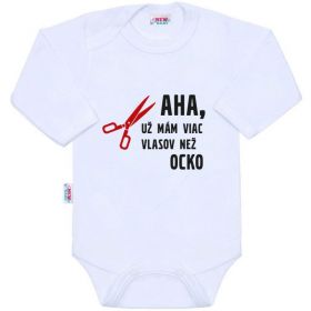 Body s potiskem New Baby Viac vlasov než ocko Bílá | 50, 80 (9-12m), 86 (12-18m)