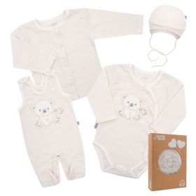 Kojenecká soupravička do porodnice New Baby Sweet Bear béžová | 50, 62 (3-6m)