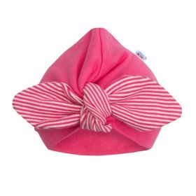 Dívčí čepička turban New Baby For Girls stripes Růžová | 68 (4-6m), 74 (6-9m), 80 (9-12m), 86 (12-18m), 92 (18-24m)