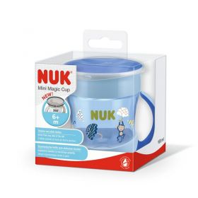 Dětský hrníček Mini Magic NUK 360° s víčkem modrý