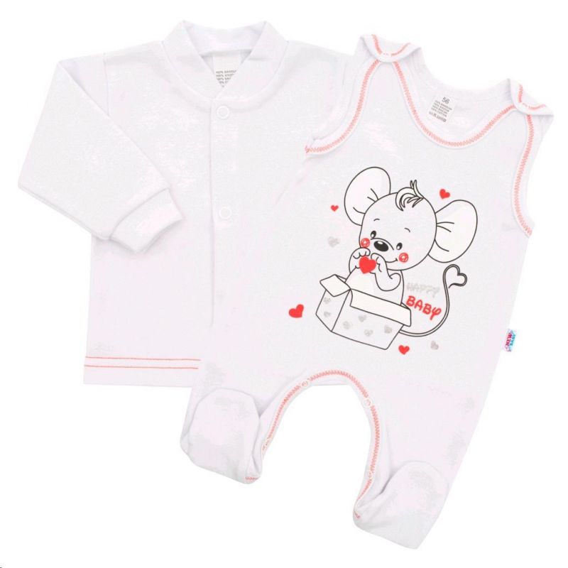 Kojenecká soupravička New Baby Mouse bílá
