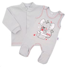 Kojenecká soupravička New Baby Mouse šedá Šedá | 74 (6-9m), 80 (9-12m), 86 (12-18m)