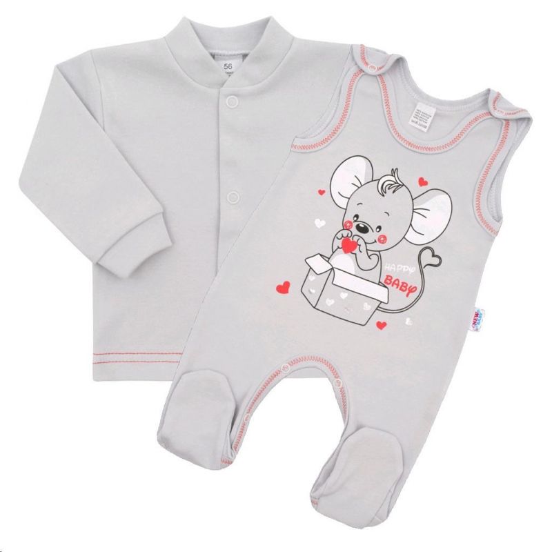 Kojenecká soupravička New Baby Mouse šedá Šedá