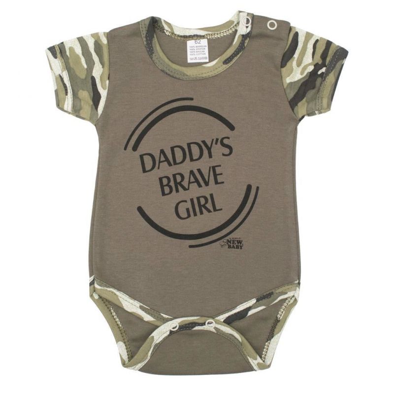 Kojenecké body s krátkým rukávem New Baby Army girl Zelená