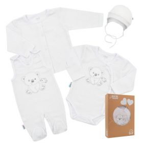 Kojenecká soupravička do porodnice New Baby Sweet Bear bílá | 62 (3-6m)