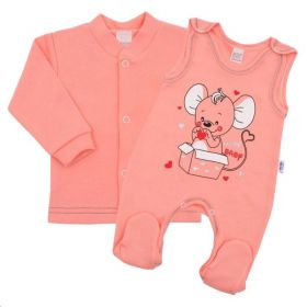 Kojenecká soupravička New Baby Mouse lososová Růžová