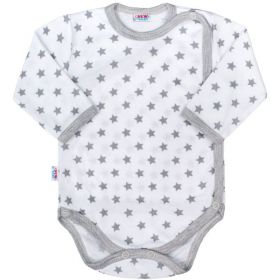Kojenecké celorozepínací body New Baby Classic II šedé s hvězdičkami Šedá