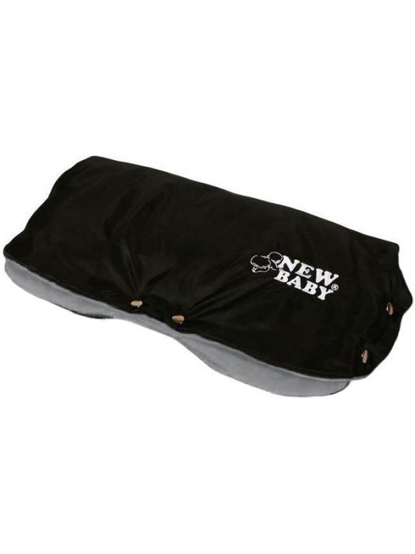 Rukávník na kočárek Classic Fleece black/light grey NEW BABY